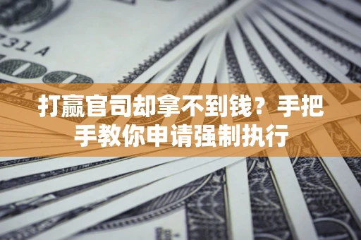 武汉打赢官司却拿不到钱？手把手教你申请强制执行