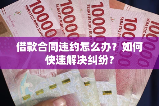 武汉借款合同违约怎么办？如何快速解决纠纷？