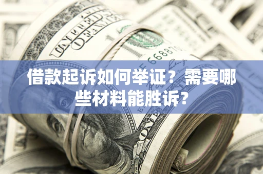 武汉借款起诉如何举证？需要哪些材料能胜诉？