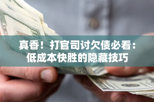 武汉真香！打官司讨欠债必看：低成本快胜的隐藏技巧