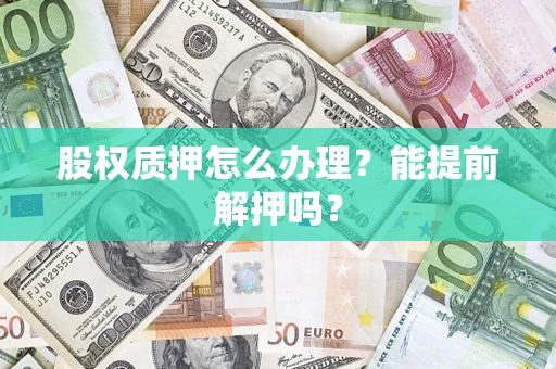 武汉股权质押怎么办理？能提前解押吗？