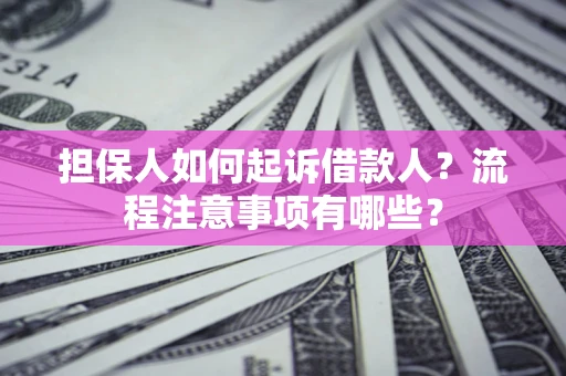 武汉担保人如何起诉借款人？流程注意事项有哪些？